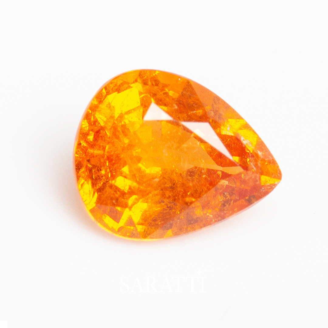 Pear Shape Real Sperssatine Gemstone - SARATTI
