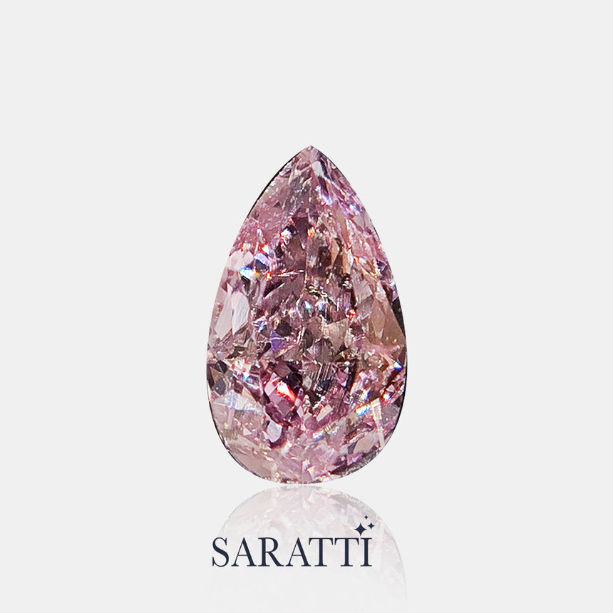 Pear brilliant Natural purplish pink diamond 0.27 carat | SARATTI