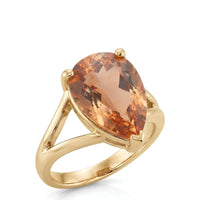 AUREX – Bezel Set Natural Imperial Topaz - Pear Cut