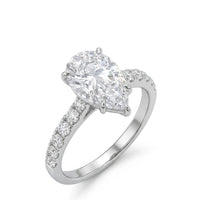 Sylvie • 3 Carat Pear Cut Moissanite Ring in Platinum