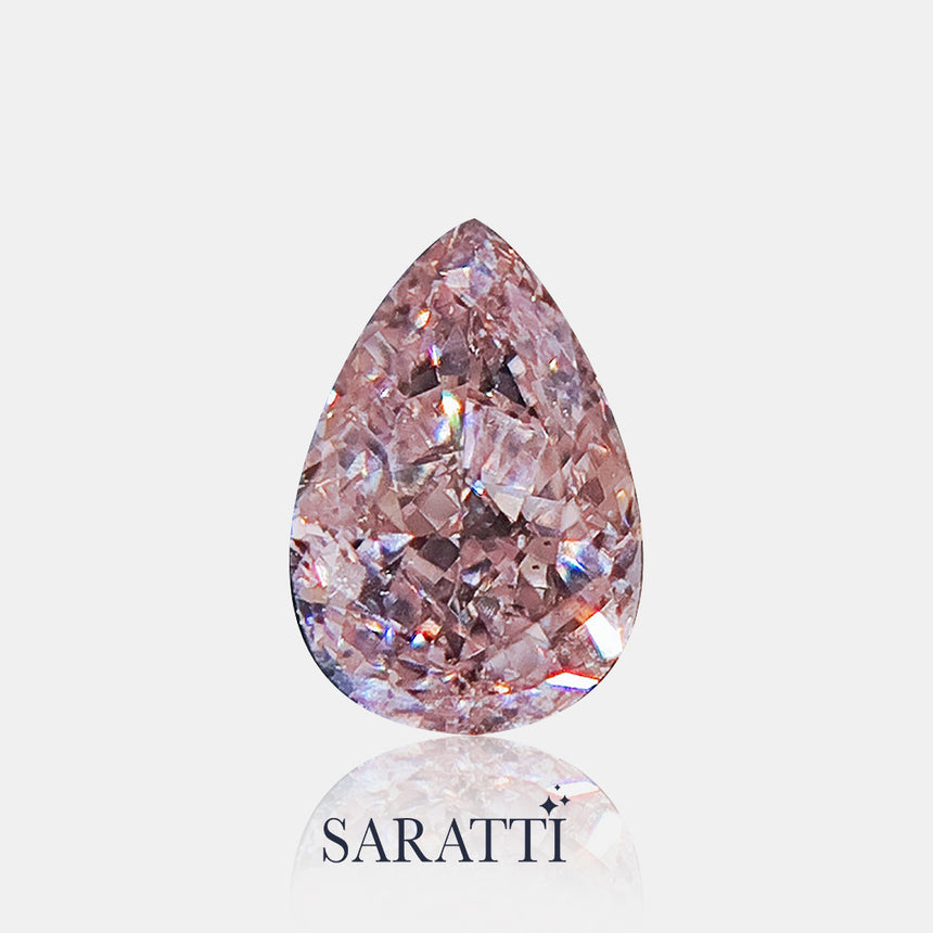 Pear modified brilliant Natural orangy pink diamond 0.25 carat | SARATTI