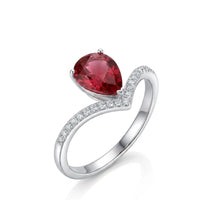 Teardrop Tiara Pink Tourmaline Engagement Ring