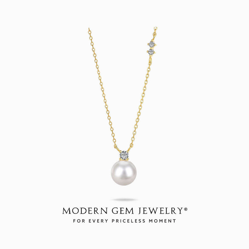 Akoya Pearl Pendant Necklace | Modern Gem Jewelry