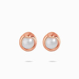 Akoya Pearls Stud Earrings in 18K Rose Gold | Modern Gem Jewelry