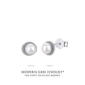 White Gold Stud Earrings | Modern Gem Jewelry