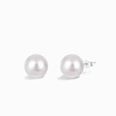 18K White Gold Pearl Earrings | Modern Gem Jewelry