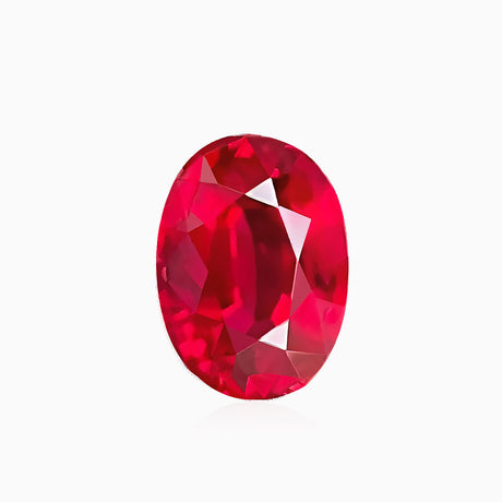 Unheated Pigeon Blood Red Natural Ruby Gemstone in Oval Shape | Saratti Jewelry