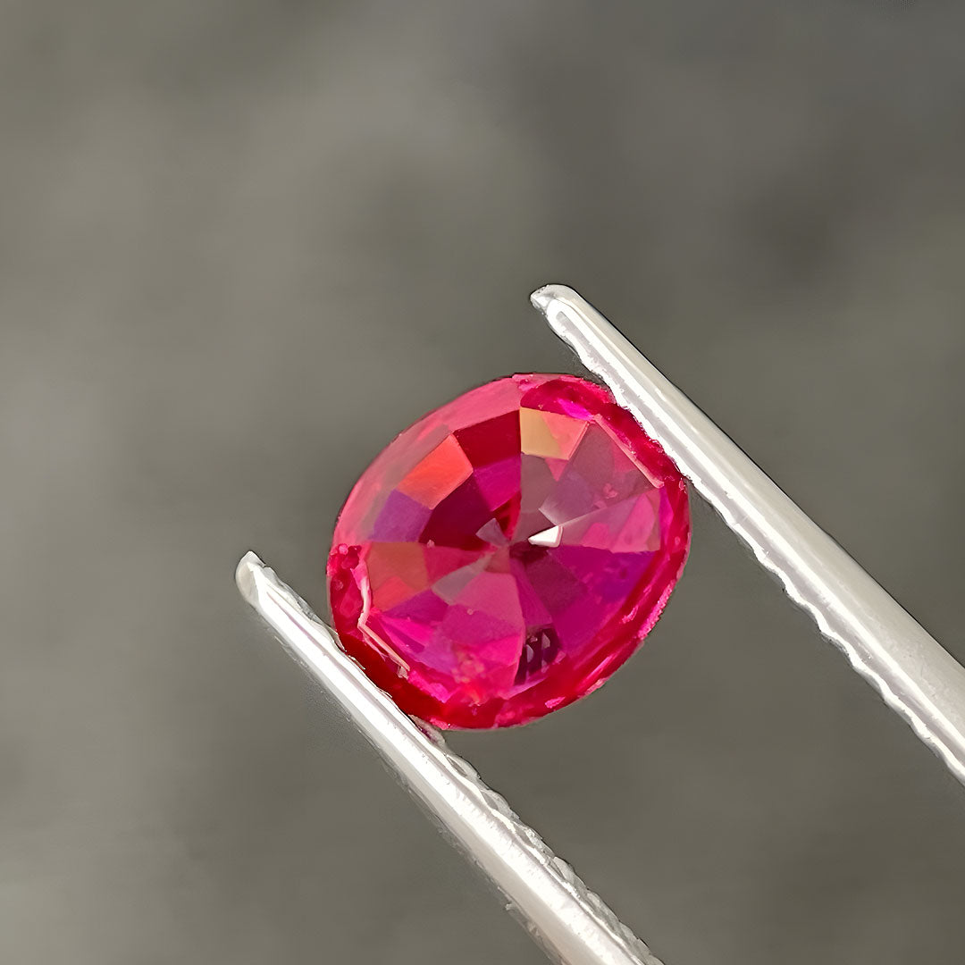1.64-carat Vivid Red Oval Natural Ruby | GRS Certified | Unheated