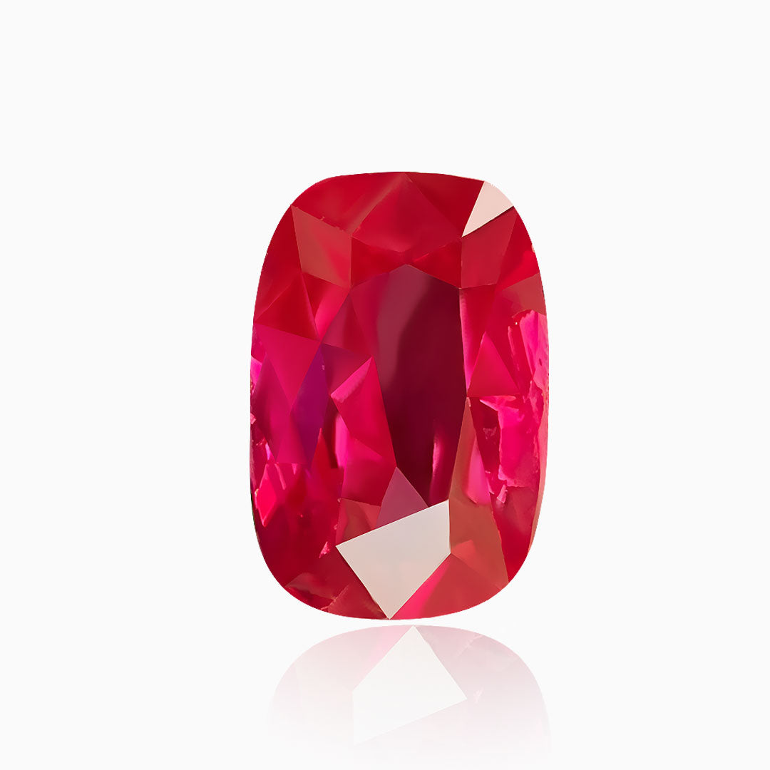 1.52-carat Pigeon Blood Red Unheated Natural Ruby Gemstone | Cushion Cut