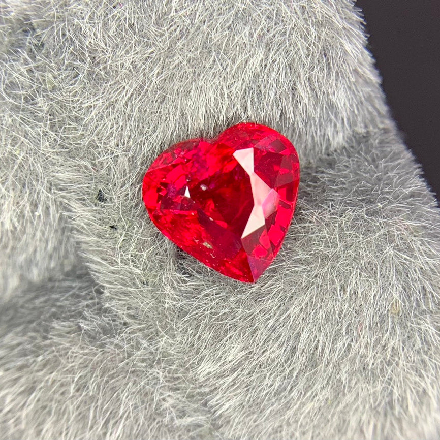 2.01-carat Vivid Red Heart Shape Unheated Natural Ruby | GRS Certified
