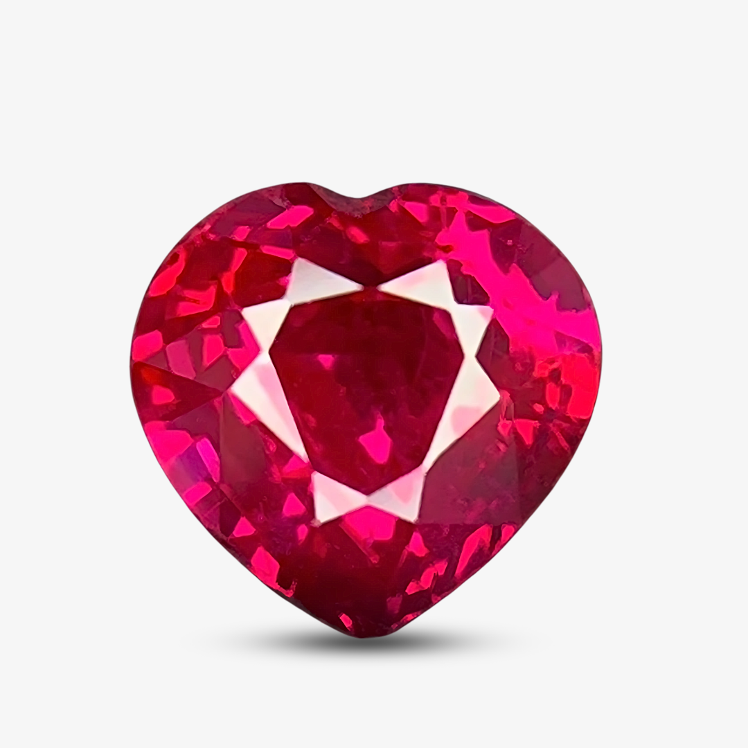 Pigeon Blood Red Heart Shape Ruby | Saratti