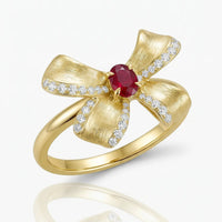 Rouge Ribbon Pigeon Blood Red Natural Ruby Ring