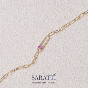 Pink Sapphire Centerpiece Bracelet