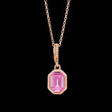 The Rose Prism - Pink Sapphire Pendant in Rose Gold