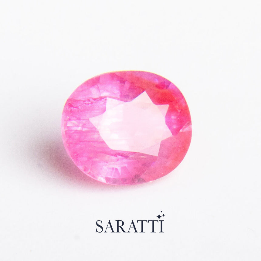 Pink Stone | Padparadscha Sapphire Gemstone in Oval Shape - 1.06 carats - SARATTI 
