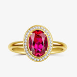 
Pink Tourmaline Anniversary Ring in 18K Gold | SARATTI