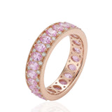 Blush Aurora Pink Sapphire and Diamond Band 14K Gold