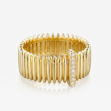 Plain and Unique Bars with Natural Diamonds in 18K Yellow Gold - SARATTI