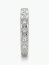 Hot Cross diamond-encrusted wedding band in platinum | SARATTI