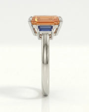 Platinum Build My Ring Imperial Topaz setting with blue sapphire sides | SARATTI