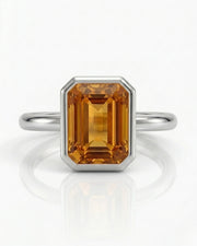 Platinum Imperial Topaz halo setting with orange sapphire accents - SARATTI