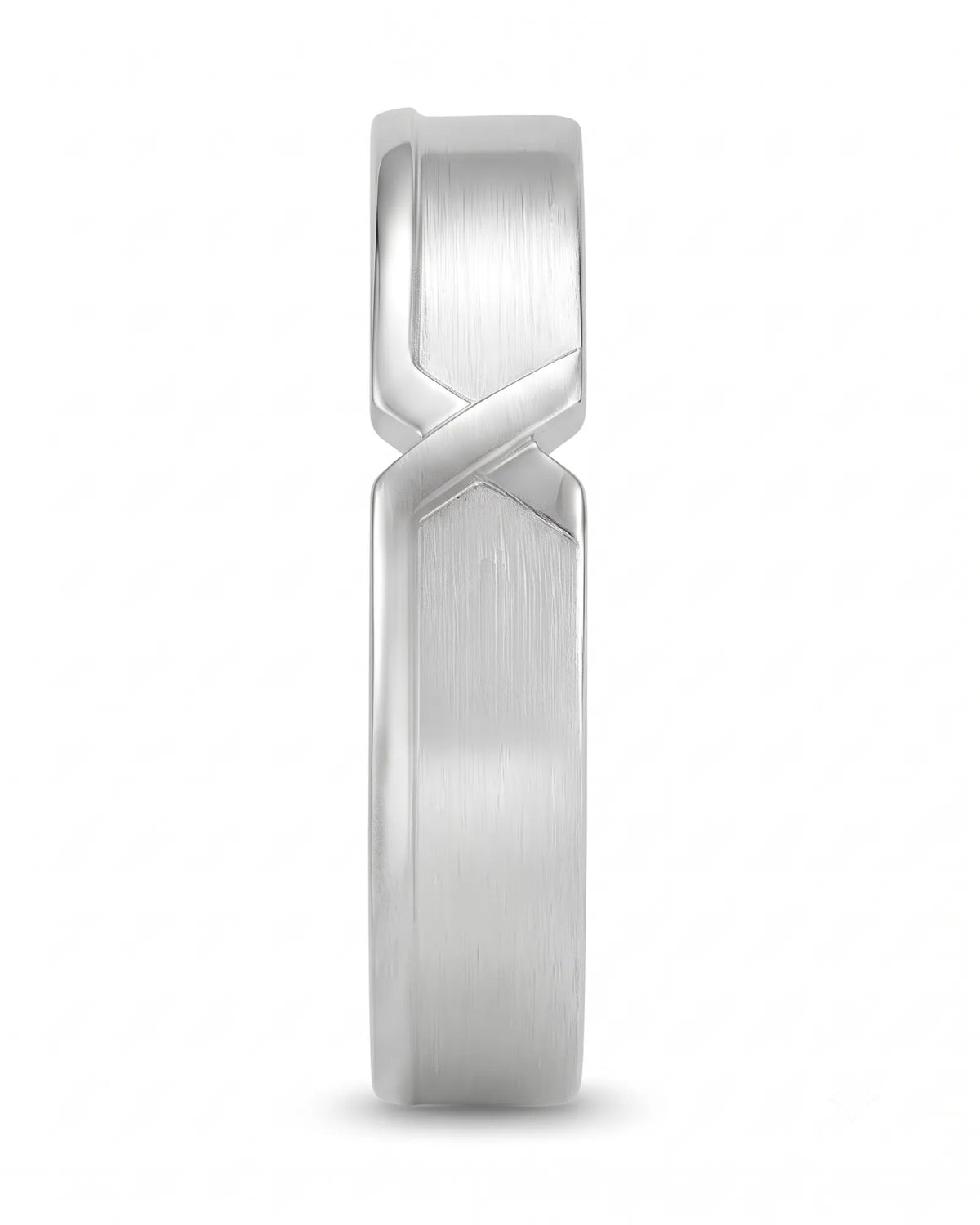 Platinum couple wedding rings featuring intertwined ribbon curves and sophisticated craftsmanship | SARATTI