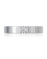 Platinum couple wedding rings featuring natural diamonds and a refined prism-inspired design | SARATTI