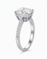 Platinum cushion moissanite engagement ring for elegant proposal moments | SARATTI