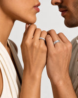 Platinum his and her wedding rings for weddings, anniversaries, engagements, and lasting memories - SARATTI