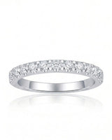 Platinum infinity diamond wedding band for engagement ring pairing, anniversaries, or symbolic everyday wear | SARATTI