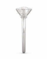 Platinum moissanite solitaire engagement ring for a refined and timeless proposal | SARATTI