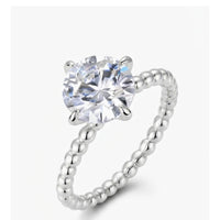 Royal Lumina: 3 Carat Brilliant Round Moissanite Ring in Gold Plated Silver
