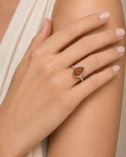 Platinum setting-only design for a selected pear cut Imperial Topaz - SARATTI