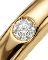 Polished natural diamond band ring in 18K Yellow Gold | SARATTI