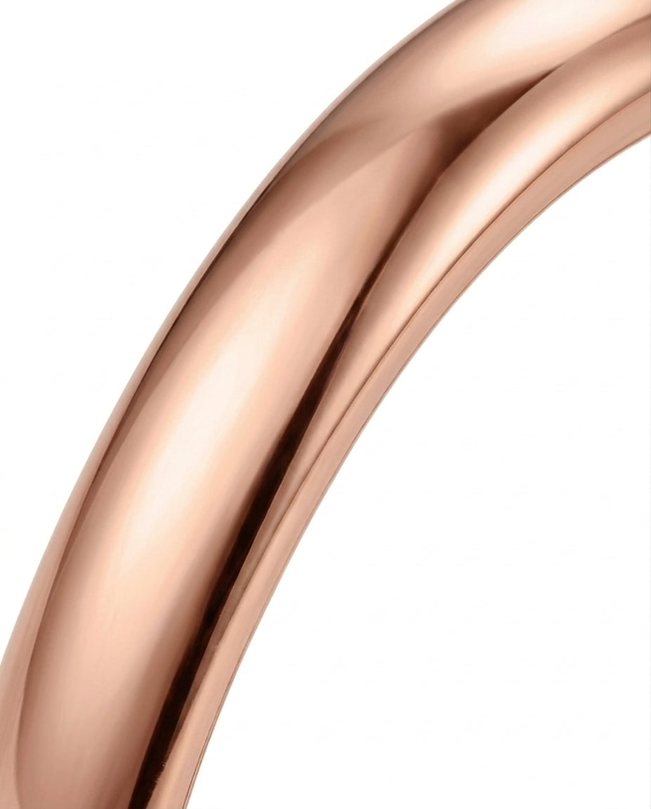 Polished plain wedding ring in 18K Rose Gold | SARATTI
