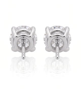 1.00 ct. tw. lab-grown round diamond four-prong studs in 18K white gold, alternate view | SARATTI