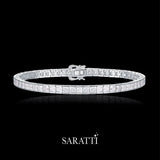 Moissanite Tennis Bracelet with Princess Cut Moissanites in 925 Sterling Silver | Saratti Jewelry