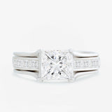 Princess Cut Diamond Engagement Ring with Split Shank Design in Platinum | Saratti Jewelry