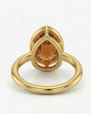 Protective 18K yellow gold bezel setting-only design for pear Topaz | SARATTI