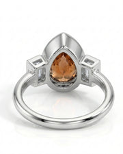 Protective pear Imperial Topaz Build My Ring setting with full bezel | SARATTI