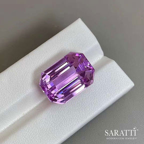 Emerald Cut Purple Kunzite Loose Gemstone | Saratti Gems