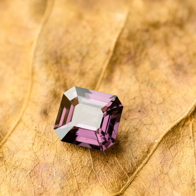 Purple Natural Spinel Gem in Unique Asscher Cut  | Saratti