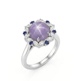 Asteria's Garden- Purple Star Natural Sapphire Ring