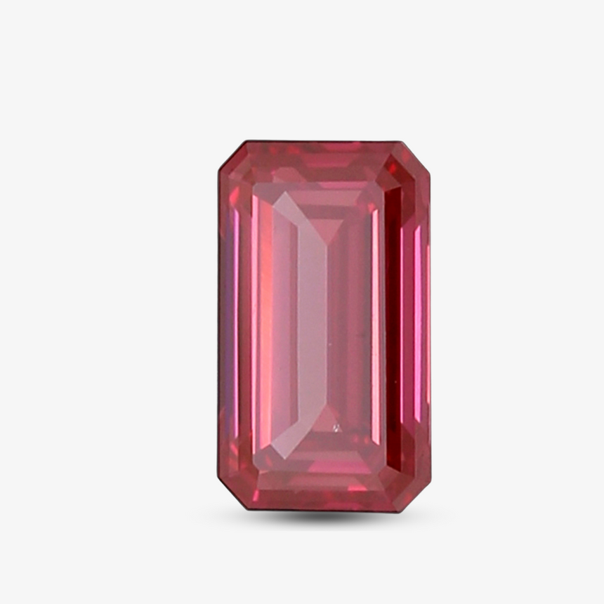0.99cts Emerald Cut Purplish Pink Natural Diamond SI2 Clarity
