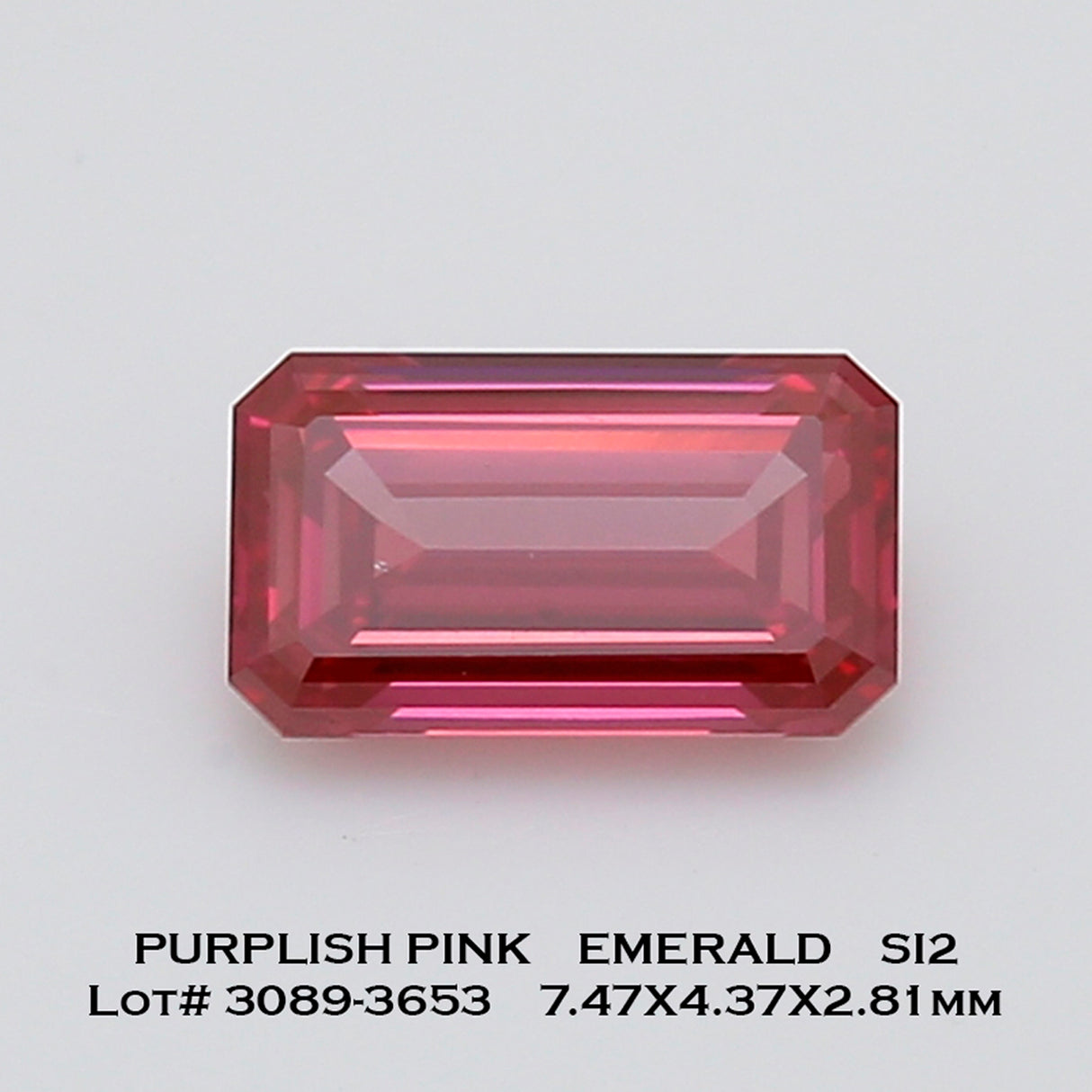 0.99cts Emerald Cut Purplish Pink Natural Diamond SI2 Clarity