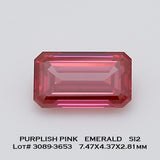 0.99cts Emerald Cut Purplish Pink Natural Diamond SI2 Clarity