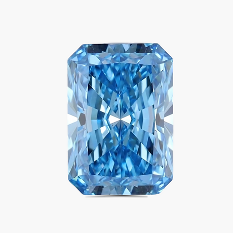 1.04 carats Rectangular Cut Fancy Vivid Blue Lab Grown Diamond | IGI Certified