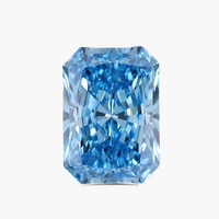 1.10 carats Rectangular Fancy Vivid Blue Lab Diamond | IGI Certified