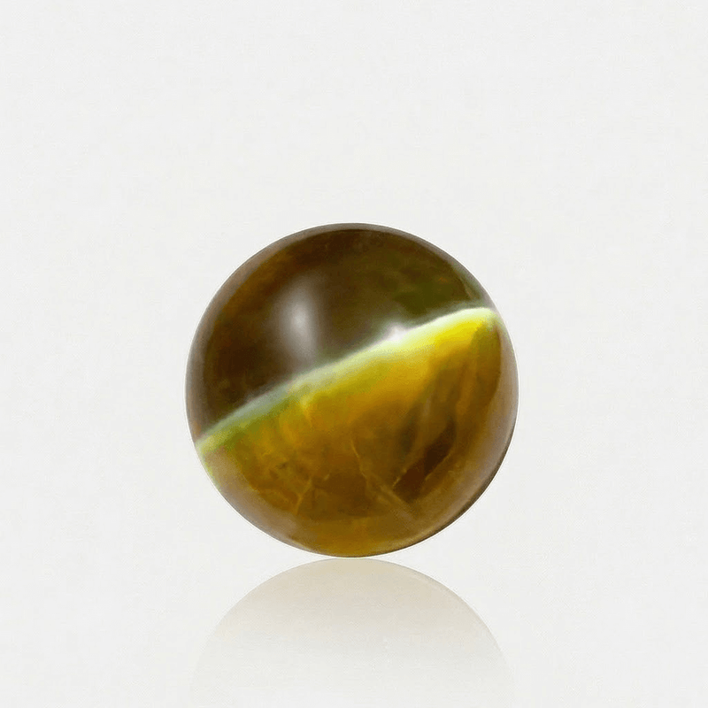 1.53 carat Natural Honey Color Cat’s Eye Chrysoberyl round cabochon loose gemstone | SARATTI