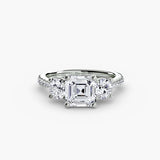 ÉTERNITÉ Three Stone Setting with Pave´ Band